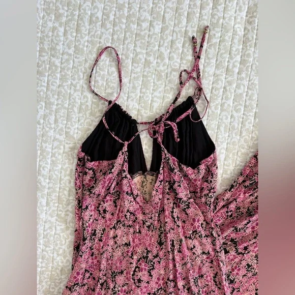 🌸 Free People Bon Voyage Floral Maxi Dress | Black Combo | Size M - Picture 8 of 15